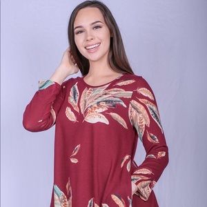 Feather tunic with pockets